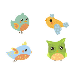 Four Cute Small Birds Collection