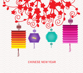 Abstract chinese new year lantern and background
