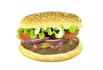 burger isolated on white background.
