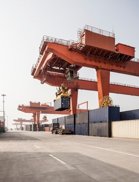 Shipping container loading facility, Xi'an, Shaanxi, China