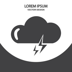 Thunderstorm weather icon on the background