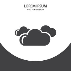 Cloudy weather icon on the background