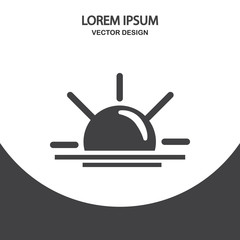 Sun sunrise icon on the background