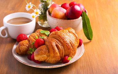 Croissants with fresh berries