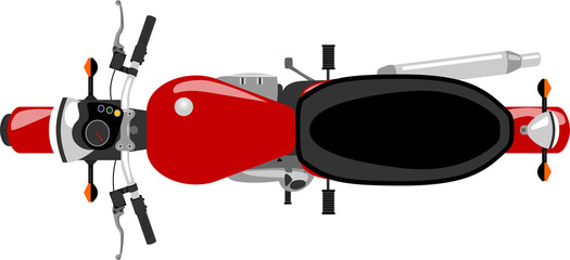 classic caferacer motorcycle isolated top view