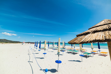 beach umbrellas in Sardinia