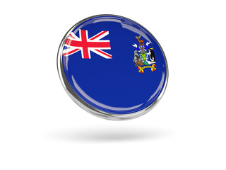 Flag of south georgia and the south sandwich islands. Round icon