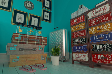 Camera da letto rendering 3d, ready to go