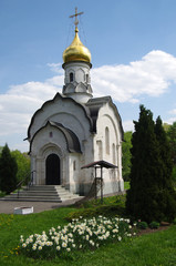 Fototapeta na wymiar MOSCOW, RUSSIA - May 13, 2015: Exhibition Center, the Chapel of