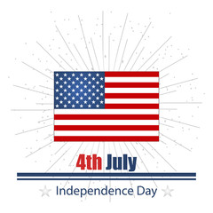 Illustration on day of Independence day july fourth