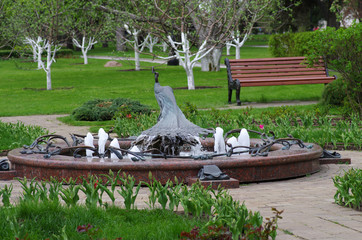 MOSCOW, RUSSIA - May, 2016: Fountain "Happiness free bird" in th