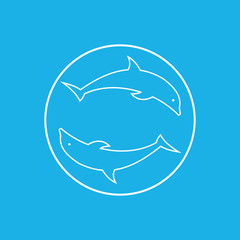 logotype template with dolphin isolated on background