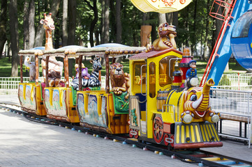 Toy train in the children's park