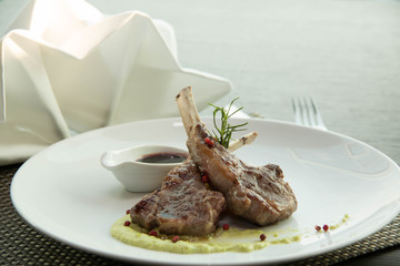  menu with steaks, lamb.