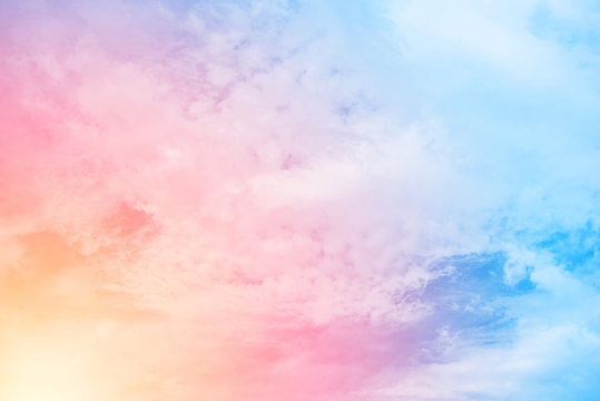 sun and cloud background with a pastel colored

