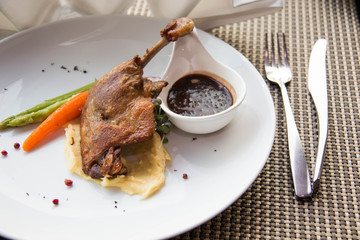 Gourmet fried Duck steak