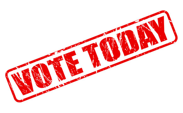 VOTE TODAY RED STAMP TEXT