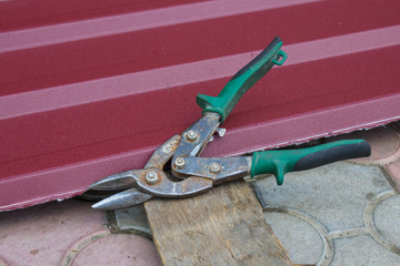 Scissors on metal old