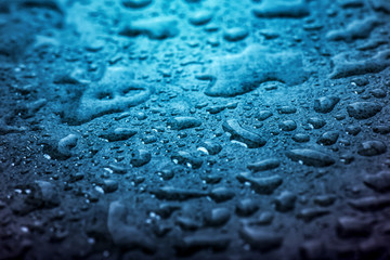 Blue and yellow water drops background

