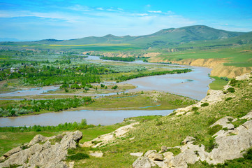Fototapeta na wymiar Georgian country landscape