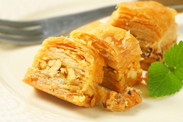Nut filled layered pastry (Baklava)