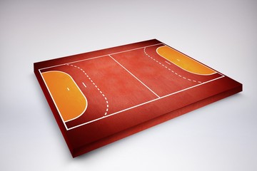 Composite image of drawing of sports field