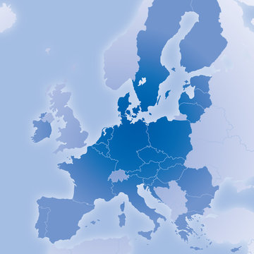 Europa nach dem Brexit - Karte mit EU-Ländern