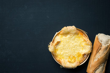 Cheese melted with bread