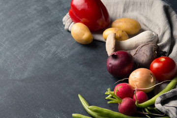 Cooking background with fresh vegetable
