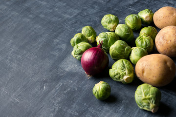 Fresh Brussel sprout background