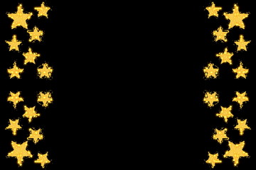 Illustration of sparkling golden stars as a side frame
