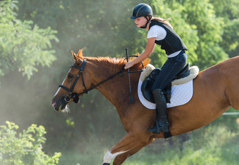 Girl riding a horse