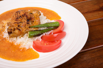 Chicken Stew with Rice, Okra and Tomatoes
