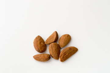 Almonds on a White Backgound
