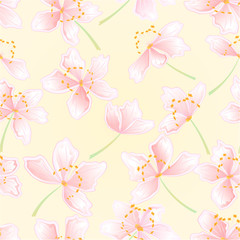 Seamless texture sakura blossoms  spring background vector illustration