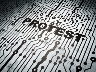 Fototapeta premium Political concept: circuit board with Protest