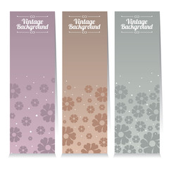 Set Of Three Vintage Oriental Style Vertical Banners Vector Illustration.
