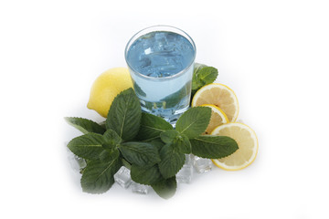 lemon and mint isolated