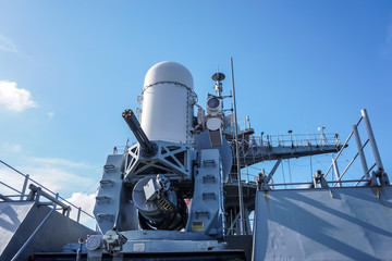 the phalanx gun ship.close in weapon system on navy ship