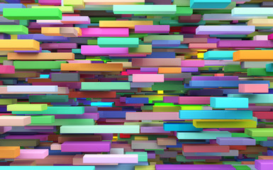 Fototapety  Abstract background of multi-colored cubes, 3D illustration