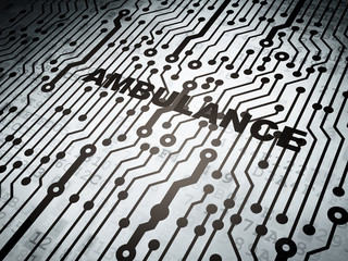 Fototapeta premium Medicine concept: circuit board with Ambulance
