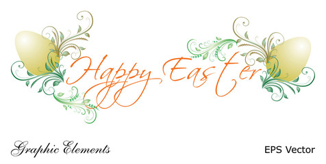 Fototapeta na wymiar Easter eggs with handwritten inscription Happy Easter. Happy Eas