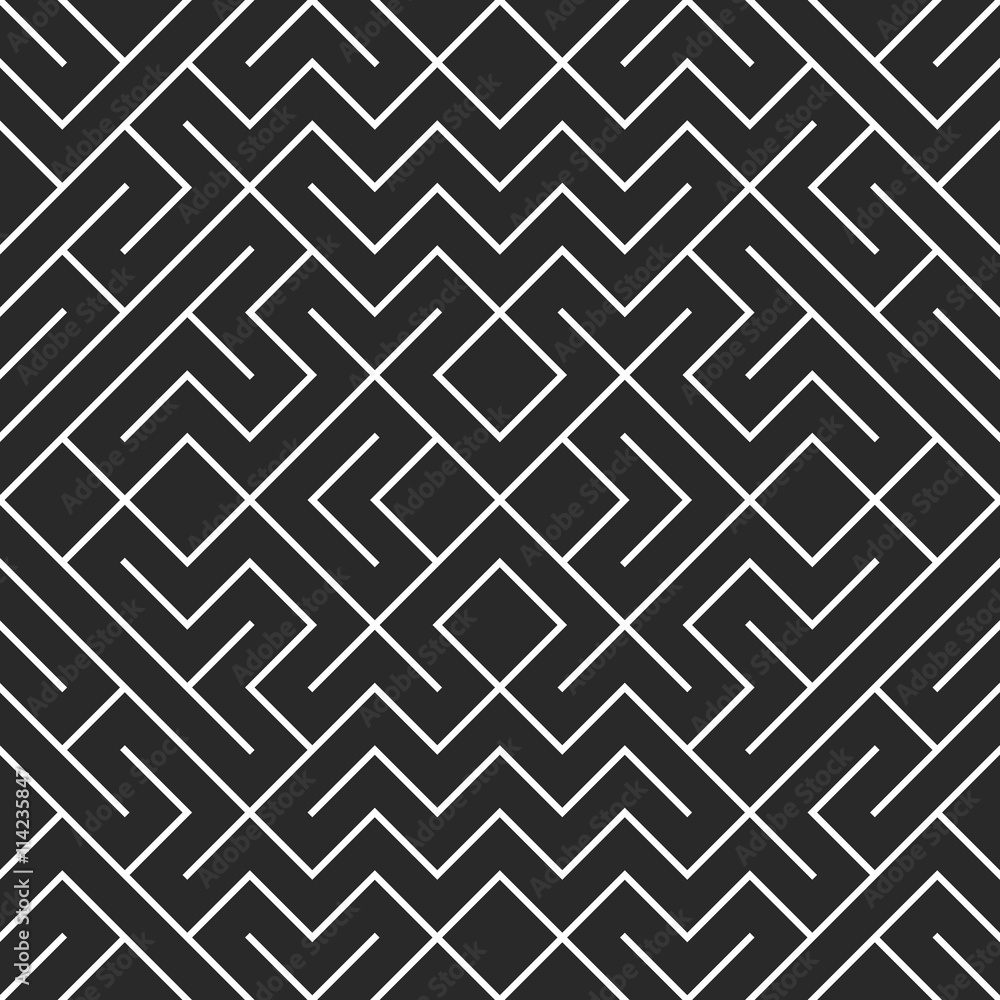 Aufkleber Vector crossing maze straight lines pattern background.