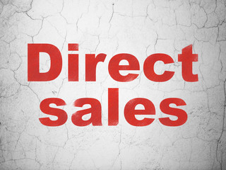 Advertising concept: Direct Sales on wall background