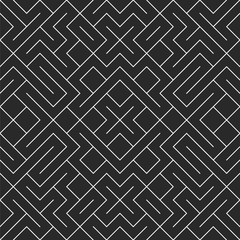 Vector seamless black and white irregular geometric shape pattern.