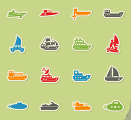 water transport icon set