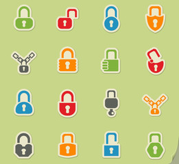 lock icons set