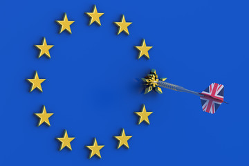 Brexit concept in the Great Britain, 3D rendering