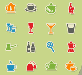 utensils for beverages icon set