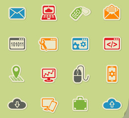 seo and development icon set